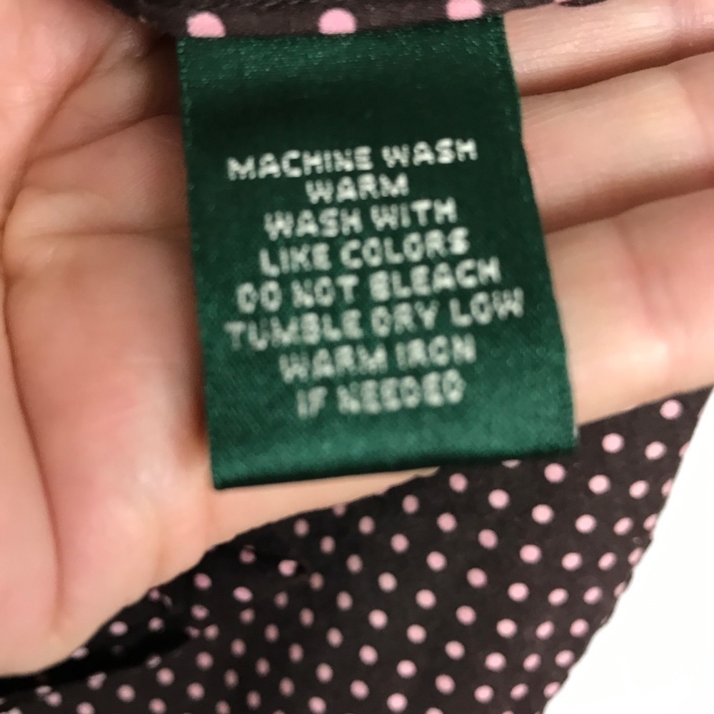 Lauren Ralph Lauren brown/pink polka dot shirt - Picture 8 of 8